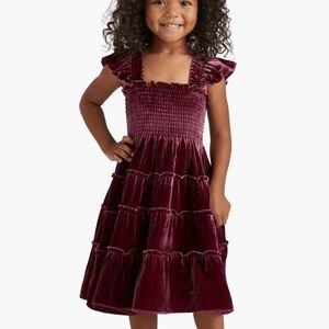 Hill House Baby Ellie Burgundy Velvet Nap Dress